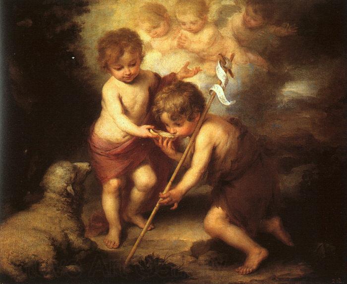 Bartolome Esteban Murillo The Holy Children with a Shell Norge oil painting art